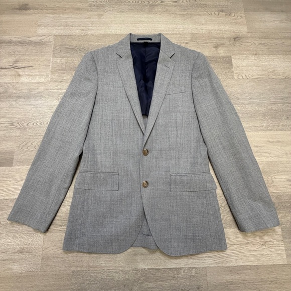 NEW J. Crew Ludlow Traveler Suit Jacket Italian Wool 34S Light Charcoal